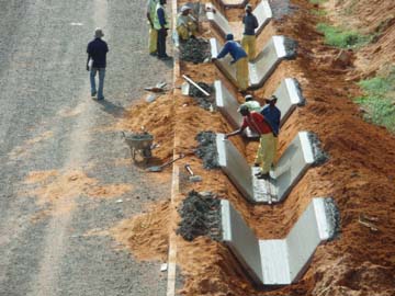 lavori di drenaggio sulla via rapida