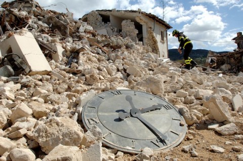 una immagine del terremoto